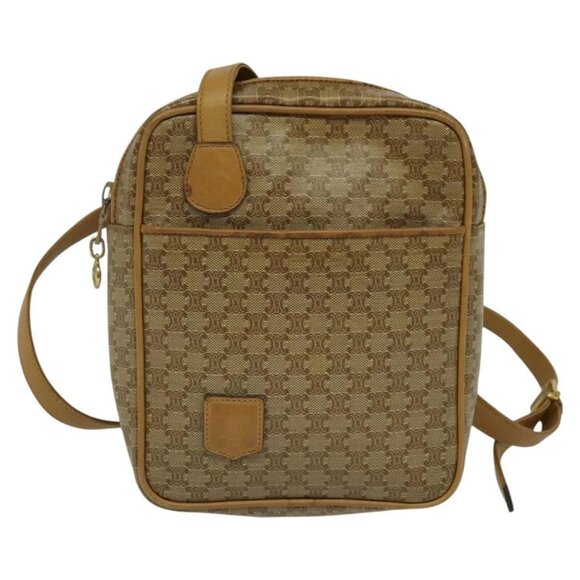 CELINE Macadam Canvas Shoulder Bag PVC Beige Gold Auth ep8051 - Picture 2 of 16